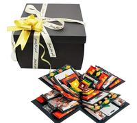Caja de Regalo de Explosión de Bricolaje, Caja de Explosión de Aperitivos de 5 Capas con Serpentinas Amarillas, Cinta Adhesiva y Cinta, Regalos para Mujeres, Hombres, Niños, días Especiales