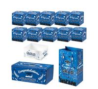 Caja de regalo de explosión de dinero sorpresa de graduación, caja de regalo azul emergente, 10/20 unidades, cajas de dinero plegables para graduados, regalos de graduación, celebraciones, suministros
