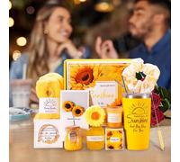 Caja de regalo de girasoles para mujer, regalo de cumpleaños para mujeres, regalo de San Valentín, regalo para el día de la madre, regalo mejor amiga, mamá (A)