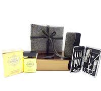 Caja de regalo de lujo para hombres, Gold Fortune pour Homme de 100 ml para hombres + kit de manicura personal de acero inoxidable de 10 cs, en caja de regalo
