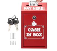 Caja de regalo de metal, caja de colección, montaje en pared, caja de dinero en efectivo, caja de donación de metal, caja de donación de metal seguro, organizadores con ranura para llaves para