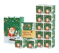 Caja de regalo de Navidad - Caja sorpresa de cartón desplegable | Cajas plegables pequeñas y grandes con bolsa de regalo | Divertida caja de regalo «Merry Christmas» para fiestas, vacaciones y