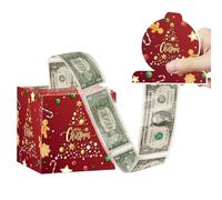 Caja de regalo de Navidad con texto en inglés "Happy 2026 New Year Decoration", caja sorpresa para sacar dinero, regalo de Navidad, Papá Noel, sobre de dinero