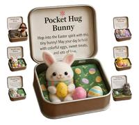 Caja de regalo de Pascua con tarjeta y caja, regalo inspirador para colegas y amigas, cesta de Pascua, conejo, Asesinatos