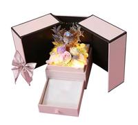Caja de regalo de San Valentín Linda Caja de regalo del Día de Valentín Romántico de San con cajón de jabón Collar de lápiz labial para ella...