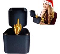 Caja de regalo dedo medio, Caja regalo con escultura creativa del dedo corazón para estudiantes y adultos, ideal para cumpleaños, bodas, celebraciones de parejas, fiesta, (Negro)