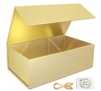 Caja de regalo dorada RYDDOY de 9,5 x 6 x 3 pulgadas, cajas de regalo para regalos con tapas, cierre magn tico, rectangular, plegable, para dama