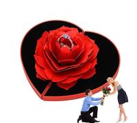 Caja de regalo en forma de corazón - Rosa giratoria en forma de corazón, caja de amor con rosa giratoria. Expresa tu amor a tu especial, un regalo inolvidable de San Valentín para
