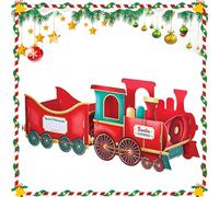 Caja de Regalo en Forma de Tren Navideño, Juguete de Cartón Festivo para Regalos y Golosinas, Decoración Navideña de Jengibre con Diseño Festivo, Adornos Hechos a Mano para la Navidad para Niños