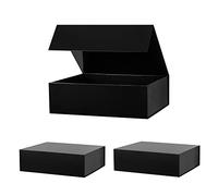 Caja de regalo extra grande negra de 19 x 16 x 6 pulgadas, enorme caja de regalo con cinta, caja de regalo grande con tapa cierre magnético, caja de propuesta de padrino de boda, cajas de regalo