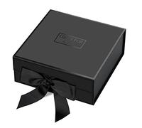 Caja de Regalo Extragrande 38,5x35x12,8 cm, Reutilizable Cajas Regalo con Tapa Magnética y Cinta para Bodas, Cumpleaños, Aniversarios Caja de Embalaje de Regalo con Tarjetas de Felicitación - Negro