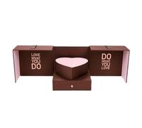 Caja de regalo floral cuadrada con corazón, satén decorativo con cajón, cajas de regalo para San Valentín y arreglos de flores,