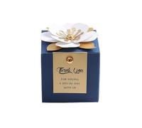 Caja de regalo for bodas, 10 unidades, cajas de dulces, creativas, cuadradas, con flores, exquisitas y pequeñas cajas de chocolate for fiestas navideñas, banquetes for damas de honor.(Blue Gold Card,6