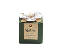 Caja de regalo for bodas, 10 unidades, cajas de dulces, creativas, cuadradas, con flores, exquisitas y pequeñas cajas de chocolate for fiestas navideñas, banquetes for damas de honor.(Green Gold Cards