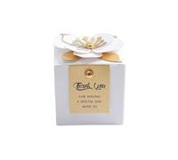 Caja de regalo for bodas, 10 unidades, cajas de dulces, creativas, cuadradas, con flores, exquisitas y pequeñas cajas de chocolate for fiestas navideñas, banquetes for damas de honor.(White Gold Cards