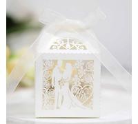 Caja de regalo for dulces, caja de regalo for bodas, bolsas de papel for fiestas, 50/100/200 piezas, cajas de regalo for bodas, novios, novias, cintas, caja de embalaje for dulces for fiestas (color: