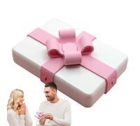 Caja de regalo grande, caja de regalo con tapa, caja de regalo vacía creativa difícil de abrir, caja de regalo sorpresa decorativa para joyas, 10 x 7 cm, chocolate (blanco/rosa)