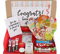 Caja de regalo grande con texto en inglés "Orgulloso de ti" en caja de regalo grande personalizable para damas con orgullo de usted, caja de regalo (café)