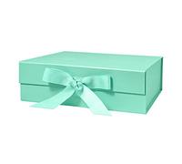 Caja de regalo grande de 10.5 pulgadas con tapa magnética y cinta para el día de la madre, día de San Valentín, cumpleaños, regalos de novia, bodas, bricolaje, etc (grande, verde)