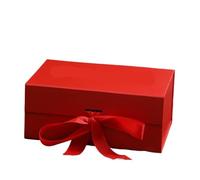 Caja de regalo magnética plegable con cinta para zapatos, ropa, festival, fiesta, boda, conmemoración, venta al por mayor(Red)