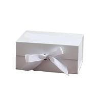 Caja de regalo magnética plegable con cinta para zapatos, ropa, festival, fiesta, boda, conmemorativo, venta al por mayor (blanco)