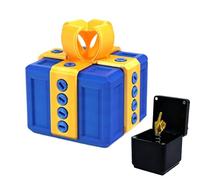Caja de regalo molesta, caja de rompecabezas divertida y molesta, juguete con almacenamiento giratorio y tornillos, para decoración de escritorio, cumpleaños, Navidad blue+yellow