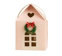 Caja de regalo navideña en país de las maravillas, caja de regalo con forma de casa, regalo ideal y disfrute para hogares de lujo, decoración navideña reutilizable roja, diseño de cabaña en país