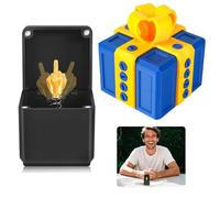 Caja de Regalo Para el Dedo Medio Divertida Decoración de Escritorio Caja de Acariciamiento Para el Dedo Medio Regalo Sorpresa Golpe de Mano Regalo Pop Up (Azul + Amarillo)