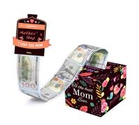 Caja de regalo para el día de la madre, caja sorpresa, regalo de dinero, caja de regalo con tarjeta, hucha para dinero, ideas de regalo, para padres y adultos, (negro)