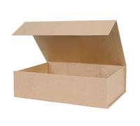 Caja de regalo plegable de color marrón mediano con tapas de cierre magnético, 10.5 x 7.0 x 3 pulgadas, cajas de propuestas para dama de honor, caja de regalo rectangular para almacenamiento de cumpleaños de graduación (paquete de 1)
