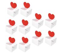 Caja de regalo plegable de corazón de 10 piezas, soporte para caramelos, chocolates, caja de papel de regalo de celebración de aniversario de boda para el día de San Valentín