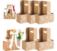 Caja de regalo/portavasos navideño con forma de casita de jengibre, bolsa de papel for envolver galletas (DIY), ideal for regalos de fiesta y celebraciones.
