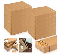 Caja De Regalo Rectangular De Papel Kraft Marrón, 20,5 X 14 X 3,6 CM - 12 Piezas De Cartón Con Cajones