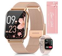 【Caja de Regalo】Reloj Inteligente Mujer, 1.83" HD Smartwatch con Llamadas/Función Femenina/Pulsómetro/SpO2/Monitor de Sueño Calorías 113+ Modos Deportivos Podómetro WhatsApp IP68 Android iOS Oro Rosa