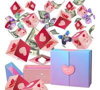 Caja de regalo sorpresa, caja de regalo sorpresa rosa, caja de regalo de explosión magnética, caja de regalo de San Valentín, pop up, caja de regalo de explosión, caja de regalo para San Valentín (A)