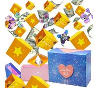 Caja de regalo sorpresa, caja de regalo sorpresa rosa, caja de regalo de explosión magnética, caja de regalo de San Valentín, pop up, caja de regalo de explosión, caja de regalo para San Valentín (C)