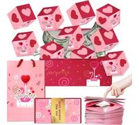 Caja de regalo sorpresa con dinero, Pop-up Explosión de Navidad Cajas de regalo sorpresa, Explosión de Navidad Cajas de regalo sorpresa, caja decorativa plegable de bricolaje(PINK-A-20PCS)