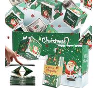 Caja de regalo sorpresa de explosión por dinero, caja de regalo plegable única de sobres rojos, caja de regalo de lujo para cumpleaños, aniversario, propuesta de San Valentín (verde, 10 unidades)