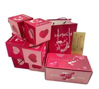 Caja de regalo sorpresa explosión por dinero, caja de regalo plegable de San Valentín, cajas de explosión sorpresa, caja vacía de broma, crea el regalo más sorprendente para aniversario de San