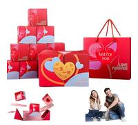Caja de regalo sorpresa explosión por dinero, caja de salto sorpresa del día de San Valentín, cajas de efectivo plegables que rebotan, regalo de sobre rojo, formas divertidas y creativas de dar dinero