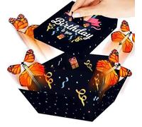 Caja De Regalo Sorpresa Explosiva, Kit De Caja De Regalo Explosiva Con Mariposas, Cajas De Regalo Creativas Desplegables Para El DíA De San ValentíN, CumpleañOs, Aniversarios (D, 4.92×4.92in)