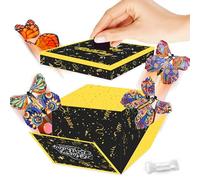 Caja De Regalo Sorpresa Explosiva, Kit De Caja De Regalo Explosiva Con Mariposas, Cajas De Regalo Creativas Desplegables Para El DíA De San ValentíN, CumpleañOs, Aniversarios (B, 5.90×5.82in)