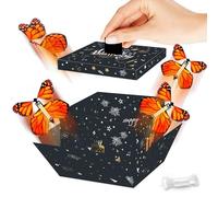 Caja De Regalo Sorpresa Explosiva, Kit De Caja De Regalo Explosiva Con Mariposas, Cajas De Regalo Creativas Desplegables Para El DíA De San ValentíN, CumpleañOs, Aniversarios (C, 5.90×5.82in)