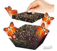 Caja De Regalo Sorpresa Explosiva, Kit De Caja De Regalo Explosiva Con Mariposas, Cajas De Regalo Creativas Desplegables Para El DíA De San ValentíN, CumpleañOs, Aniversarios (A., 5.90×5.82in)