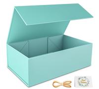 Caja de regalo turquesa RYDDOY de 12 x 6 x 4 pulgadas, cajas de regalo para regalos con tapas, cierre magn tico, rectangular, plegable, para dama