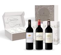 Caja de Regalo - Vino Tinto - Prix Plaisir Vino de Burdeos - Cru la Maqueline - Château Hourtou - Château Malbec - 3 x 75 cl (Paquete de 6)