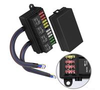 Caja de relés de fusibles de 12 V con conexiones precableadas, 4 relés y 12 fusibles ATCATO para una gestión fiable del circuito eléctrico del vehículo