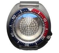 Caja de Reloj de 44 mm con Cristal y Anillo de capítulos for Movimiento NH35, NH36 y NH34, Esfera de 28,5 mm, Boca de atún modificada.(Black Chapter 8)