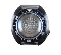 Caja de Reloj de 44 mm, Cristal Resistente al Agua for NH34, NH35 y NH36, Esfera de 28,5 mm, Anillos de capítulo Negros Puros, Piezas SKX Mod.(Style 9)