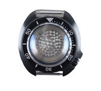 Caja de Reloj de 44 mm, Cristal Resistente al Agua for NH34, NH35 y NH36, Esfera de 28,5 mm, Anillos de capítulo Negros Puros, Piezas SKX Mod.(Style 2)